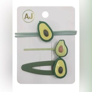 Avocado 3pc Hair Clips Set NEW